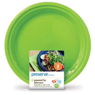 Preserve Large On The Go Plates Apple Green, 8 plates