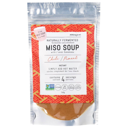 Front of Abokichi Instant Miso Soup Chili, 140g