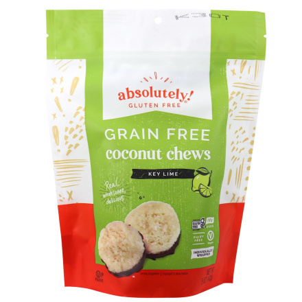 Front of Absolutely! Gluten-Free Grain-Free Coconut Chews Key Lime, 142g