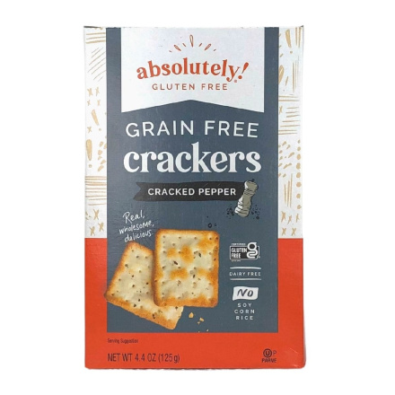 Front of Absolutely! Gluten Free Cracked Pepper Crackers, 125g