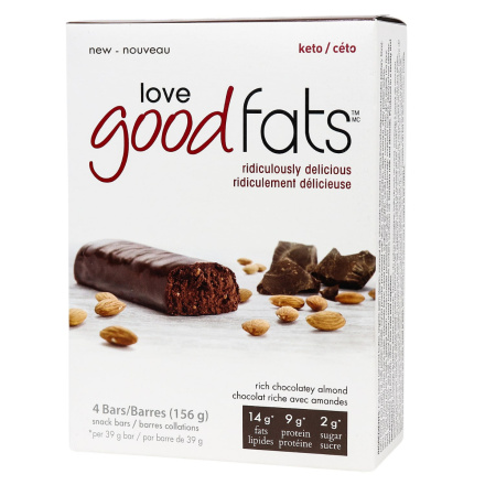 Love Good Fats Keto Bars Rich Chocolatey Almond, 4 Pack