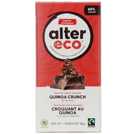 Alter Eco Dark Quinoa Organic Chocolate Bar, 80g