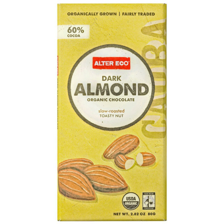 Alter Eco Dark Almond Organic Chocolate Bar, 80g
