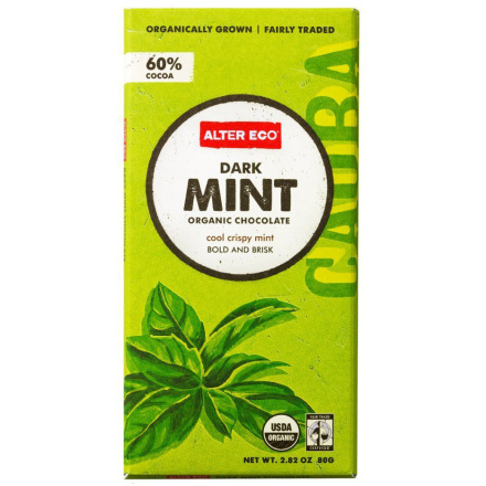 Alter Eco Dark Mint Organic Chocolate Bar, 80g