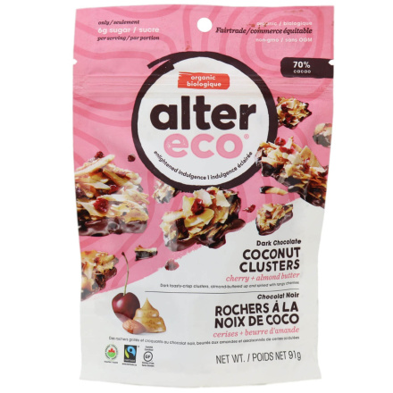 Alter Eco Cherry & Almond Butter Coconut Clusters, 91g