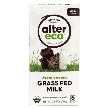 Alter Eco Organic Grass Fed Milk Chocolate Creamy, 75g
