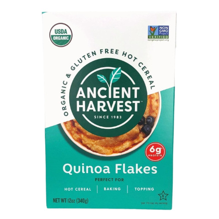 Front of Ancient Harvest Organic and Gluten-Free Hot Cereal Quinoa Flakes