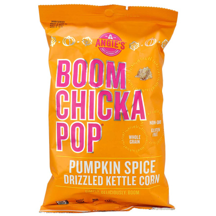 Front of Angie's Boom Chicka Pop Pumpkin Spice Drizzled Kettle Corn, 128g