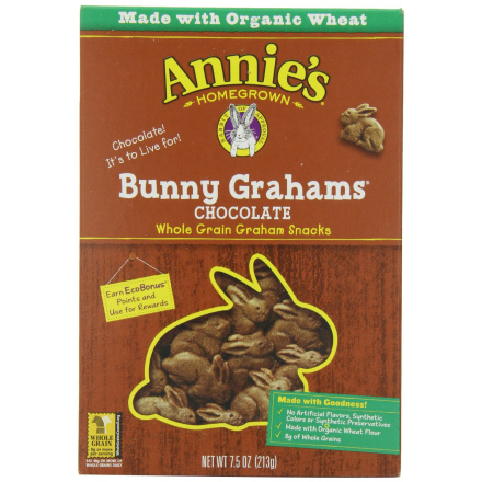 Annie's Homegrown Organic Baked Bunny Grahams Chocolate, 213g