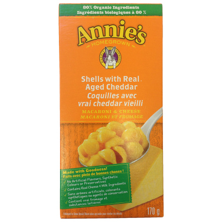 Annie's Homegrown Macaroni & Cheese Shells & Real Aged Cheddar, 170g