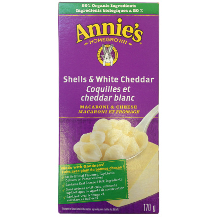 Annie's Homegrown Macaroni & Cheese Shells & White Cheddar, 170g