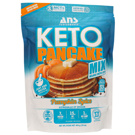 Front of ANS Performance Keto Pancake Mix Pumpkin Spice 