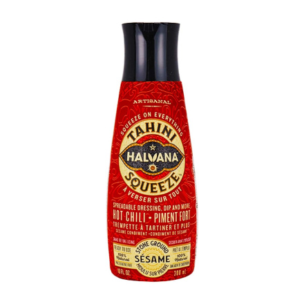 Halvana Artisanal Tahini Squeeze Sesame Condiment Hot Chili, 300ml