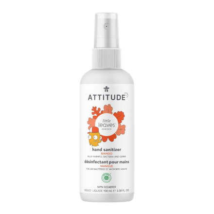 Front of ATTITUDE Hand Sanitizer For Kids Mango, 100 mL