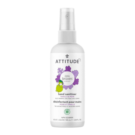 Front of ATTITUDE Hand Sanitizer For Kids Vanilla & Pear, 100 mL