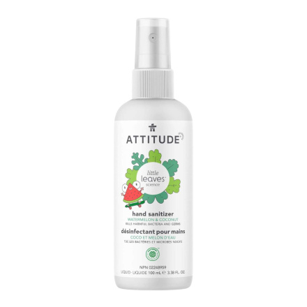 Front of ATTITUDE Hand Sanitizer For Kids Watermelon & Coconut, 100 mL
