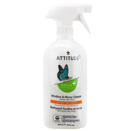 Front of ATTITUDE Window & Mirror Cleaner Citrus Zest, 800mL