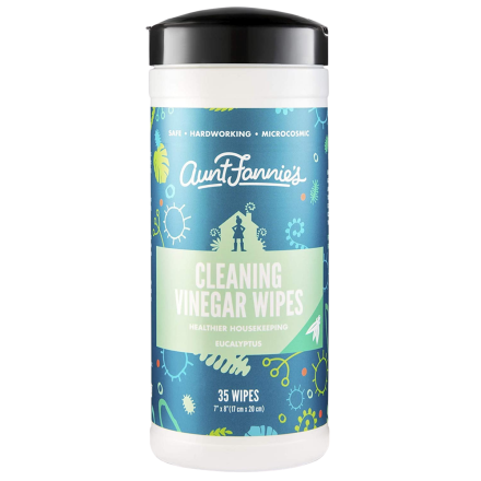 Front of Aunt Fannie's Cleaning Vinegar Wipes Eucalyptus, 35 Wipes