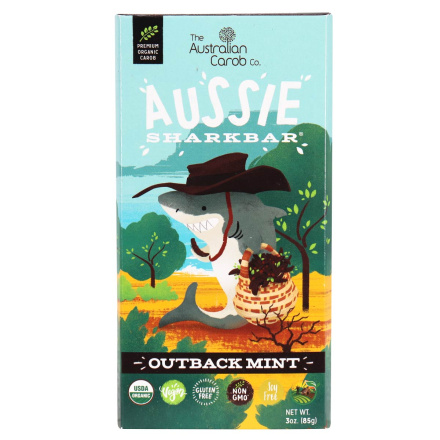 Front of The Australian Carob Co. Aussie Sharkbar Outback Mint, 85g