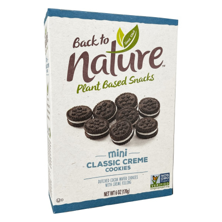 Front of Back To Nature Plant-Based Mini Classic Creme Cookies