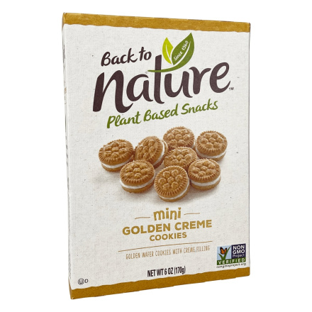 Front of Back To Nature Plant-Based Mini Golden Creme Cookies