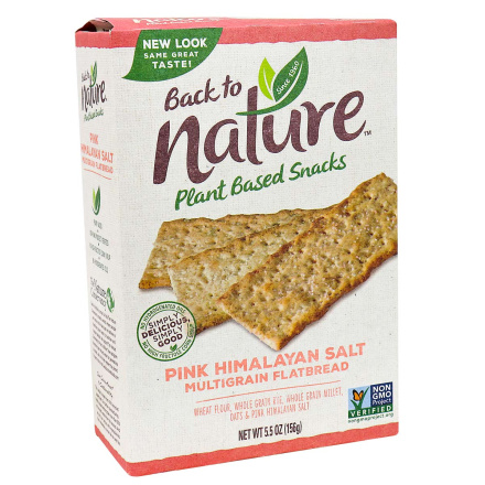 Back to Nature Multigrain Flatbread Crackers Pink Himalayan Salt, 156g 