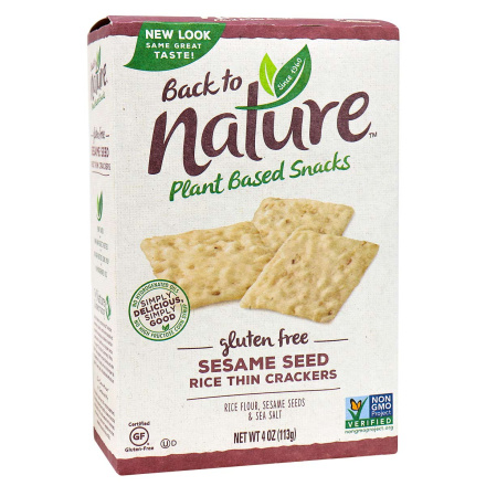 Back to Nature Gluten-Free Rice Thin Crackers Sesame Seed, 113g 