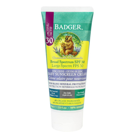 Badger Broad Spectrum Organic Sunscreen SPF 30 Chamomile, 87ml