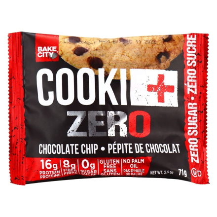 Front of Bake City Protein Cookie Zero Chocolate Chip