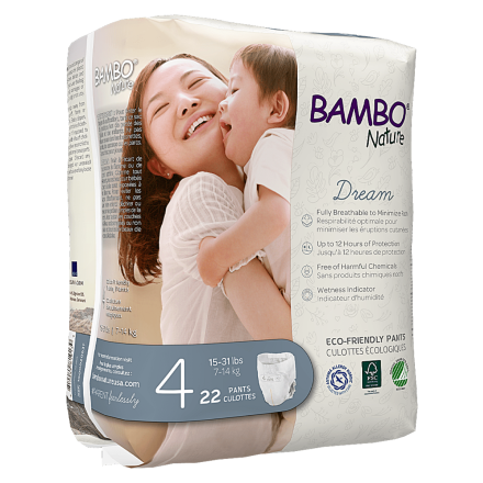 Front of Bambo Nature Dream Eco-Friendly Training Pants - Size 4 (15-31 lbs), 22 Count