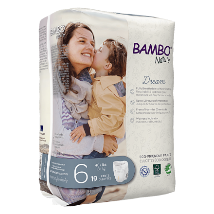 Front of Bambo Nature Dream Eco-Friendly Training Pants - Size 6 (40+ lbs), 19 Count