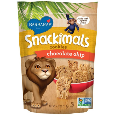 Barbara's Bakery Non-GMO Chocolate Chip Snackimals Cookies, 170g