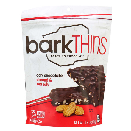 Bark Thins Snacking Dark Chocolate Almond & Sea Salt, 133g