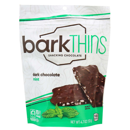 Bark Thins Snacking Dark Chocolate Mint, 133g