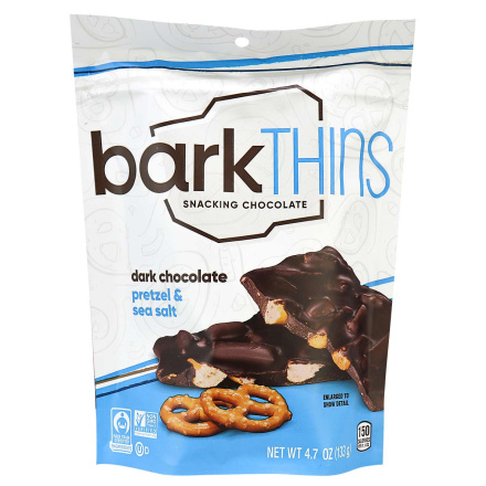 Bark Thins Snacking Dark Chocolate Pretzel & Sea Salt, 133g