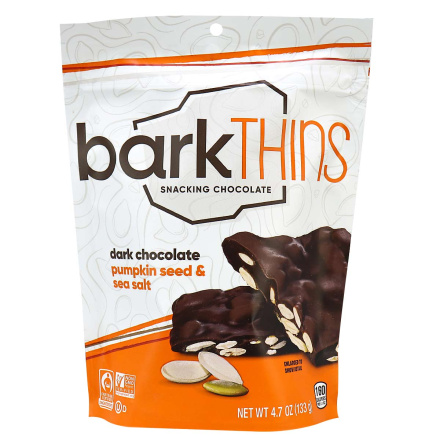 Bark Thins Snacking Dark Chocolate Pumpkin Seed & Sea Salt, 133g