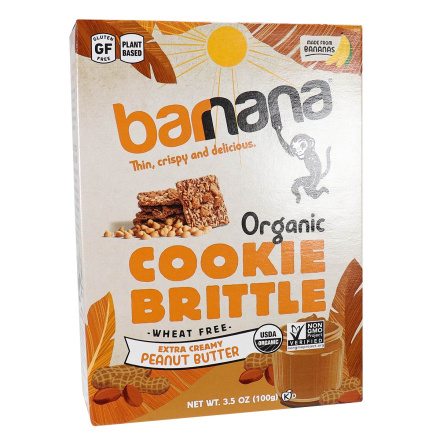 Front of Barnana Organic Cookie Brittle Extra Creamy Peanut Butter, 100g