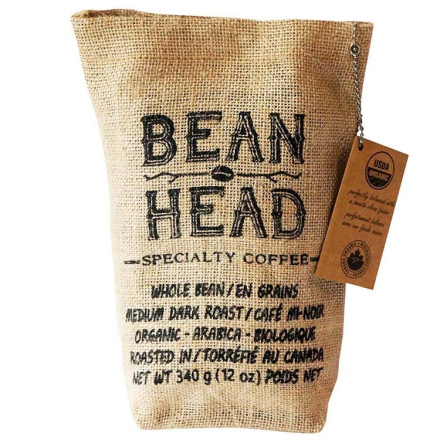 Bean Head Specialty Organic Coffee Whole Beans, 340g