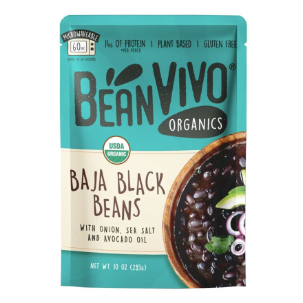 Front of BeanVIVO Organic Baja Black Beans