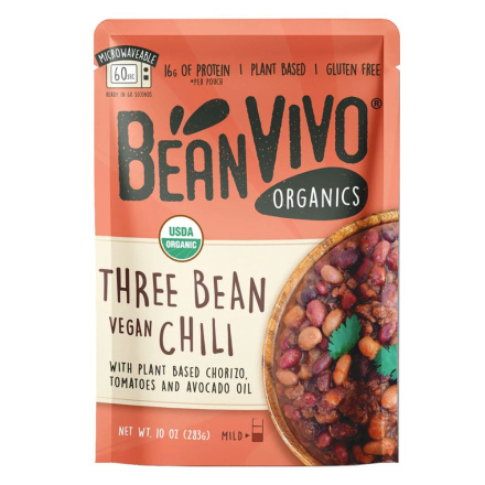 Front of BeanVIVO Organic Three Bean Vegan Chili