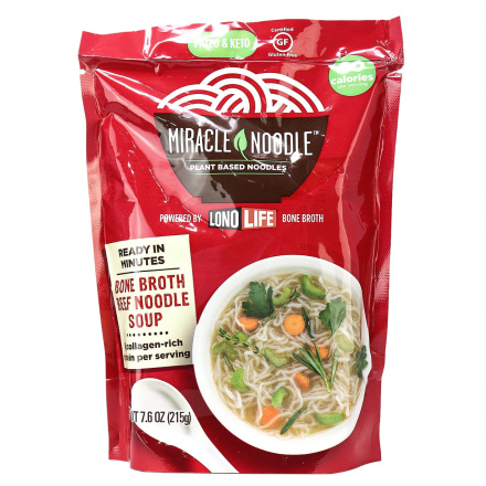 Miracle Noodle Bone Broth Beef Noodle Soup, 215g
