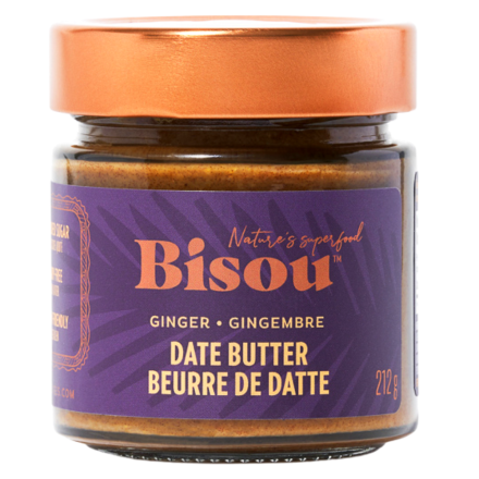 Front of Bisou Date Butter Ginger, 212g 
