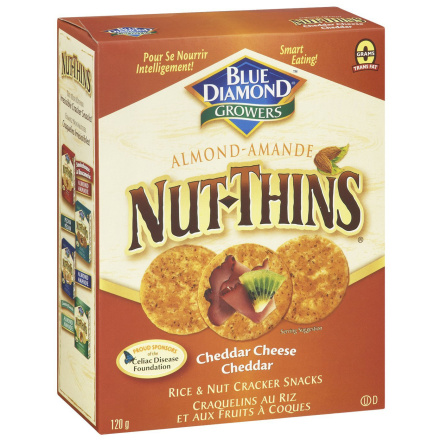 Blue Diamond Cheddar Cheese Nut Thins Crackers, 120g