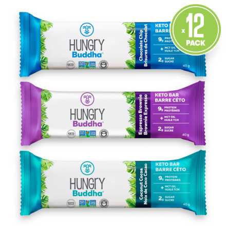 Hungry Buddha Keto Bars Variety Pack, 12 Bars