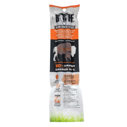 Front of BUFF Bison Snack Sticks Original Flavour, 50g