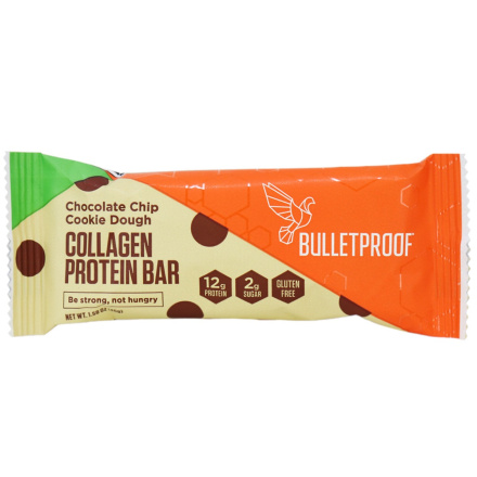Bulletproof Chocolate Chip Cookie Dough Collagen Protein Bar, 45g