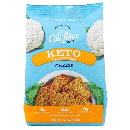 Front of Cali’Flour Foods Low-Carb Keto Crackers Cheese, 113g