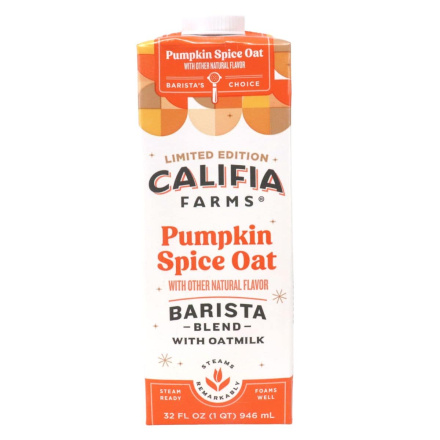 Front of Califia Farms Oat Barista Blend Pumpkin Spice
