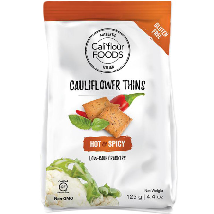 Cali'flour Foods Cauliflower Low-Carb Thins Hot & Spicy, 113g