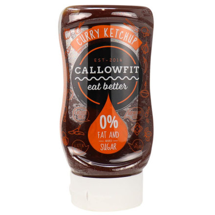 Front of Callowfit Vegan Curry Ketchup, 300mL